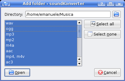 SoundKonverter  convertitore audio per l'ambiente grafico KDE facile da usare.
