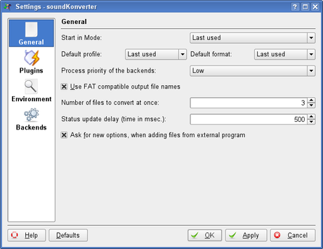 SoundKonverter  convertitore audio per l'ambiente grafico KDE facile da usare.