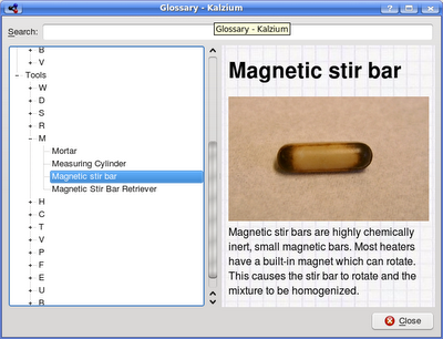 Kalzium è un software libero che consente la visualizzazione della tavola periodica degli elementi.