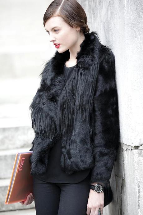 In the Street...Black Fur, Paris & Milan