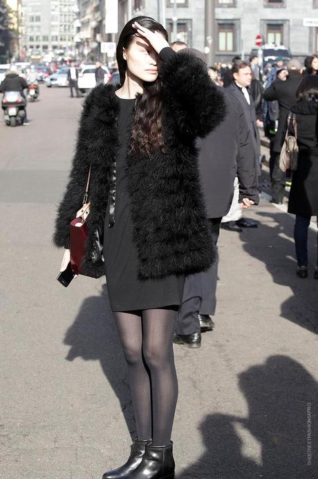 In the Street...Black Fur, Paris & Milan