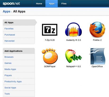 Spoon: Centinaia di programmi gratis eseguibili on line
