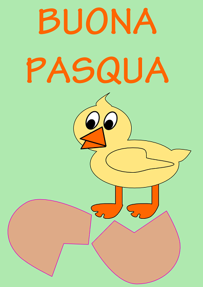 Il pulcino pasquale disegnato con Inkscape