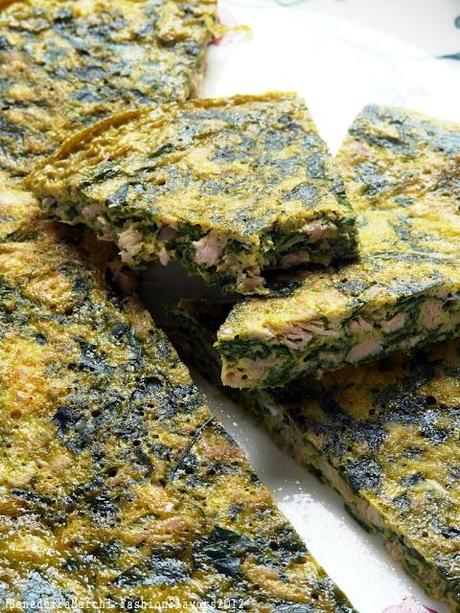 Frittata semplice di agretti e tonno