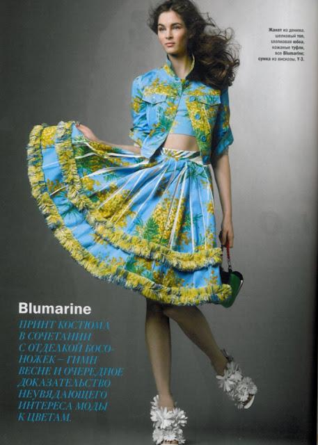 Blumarine Mimosa graphics sulle riviste