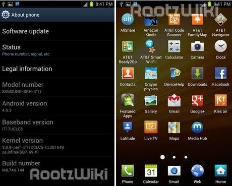 Immagine4 Galaxy Note: Trapelata in Rete ICS AT&T Leaked