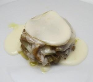 Tortino di Carciofi con Fonduta al Taleggio