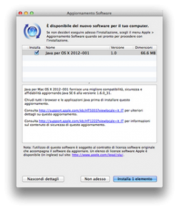 Apple e Java, pronto l’aggiornamento turafalle