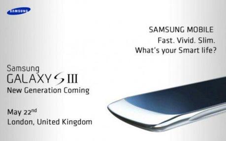 Galaxy SIII Display 4,65 pollici Super AMOLED Plus : Presentazione 22 Maggio a Londra