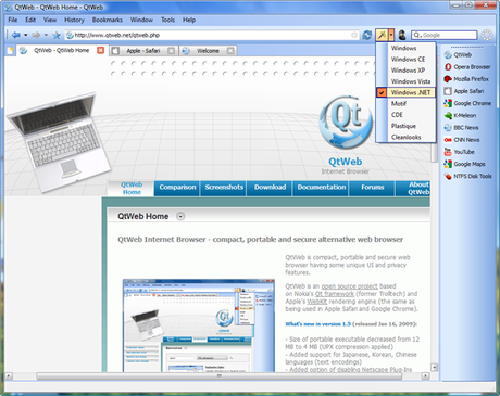 qtweb QtWeb,un browser veloce per Windows,Mac e Linux