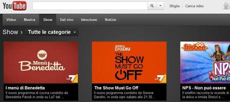 youtubeshow You Tube Shows disponibile in Italia