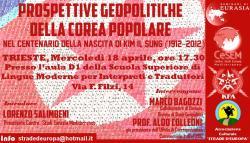 Seminario: “Prospettive geopolitiche della Corea Popolare”. Il 18 Aprile a Trieste.