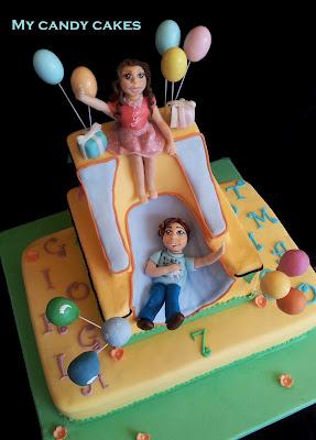 Baby party cake - Torta festa ai gonfiabili