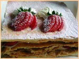 Mille foglie con fragole e kiwi