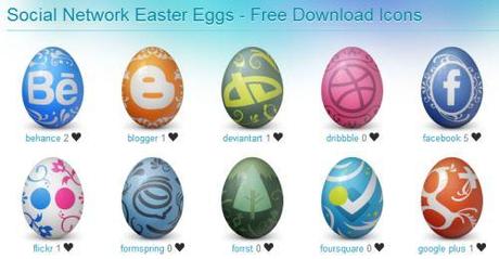 25 icone social media a forma di uova di Pasqua