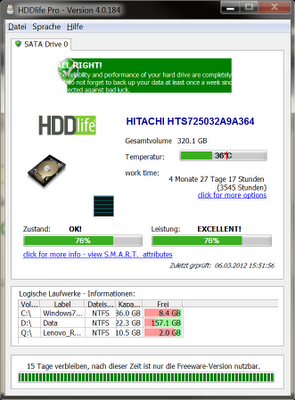 hddlife pro large 3 Controllare lo stato di salute del disco fisso con HDDLife Pro