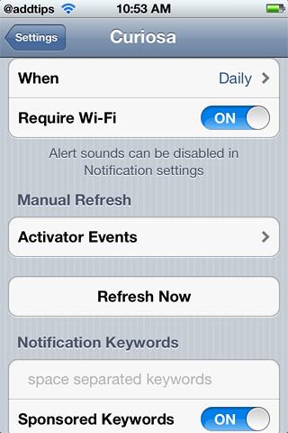 Curiosa for iPhone Curiosa, il tweak che segnala gli aggiornamenti di Cydia nel Centro Notifiche di iPhone