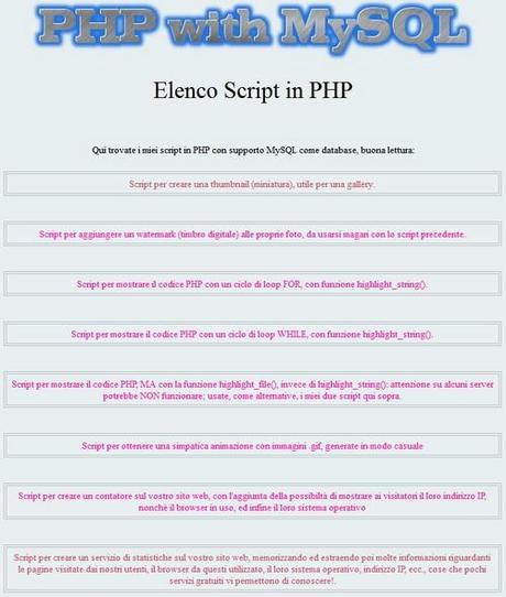 Elenco script PHP 2