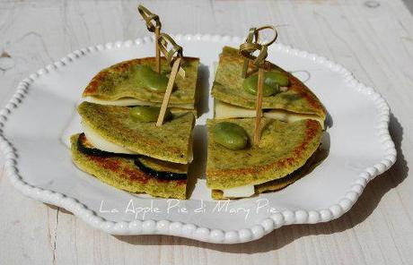 PANCAKES DI FAVE CON SCAMORZA E ZUCCHINE