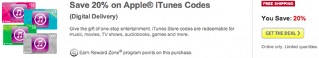 20% di sconto sulle iTunes Card