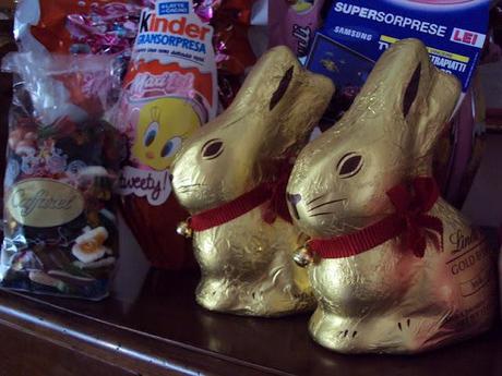 Gold bunny Lindt and other eggs