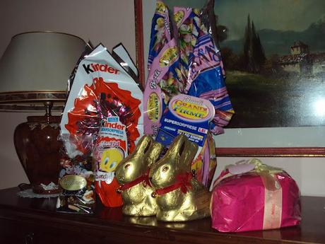 Gold bunny Lindt and other eggs