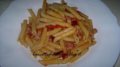 pennette,pasta,veloce,pomodoro,origano,peperoncino,pancetta