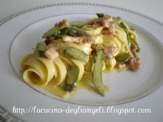 Tagliatelle con farina di Kamut alla carbonara Monferrina