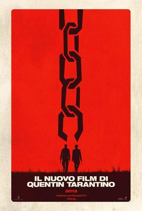 Un teaser poster italiano in pieno stile minimalista per Django Unchained di Quentin Tarantino