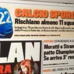 FOTO-ANTEPRIMA GAZZETTA DELLO SPORT,ECCO LE SQUADRE CHE RISCHIANO SUL CALCIOSCOMMESSE