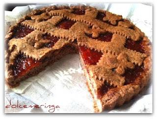 CROSTATA CON FROLLA ELABORATA E MARMELLATA DI ARANCE ROSSE E FRAGOLE BIO