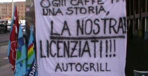 BENETTON .AUTOGRILL.LICENZA  83 LAVORATORI TRA  MILANO E ROMA - NON FERMIAMOCI  !