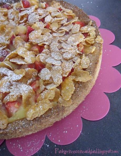 CROSTATA CREMA FRAGOLE e CORN FLAKES