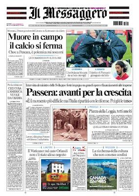 DRAMMA MOROSINI: Le prime pagine dei giornali