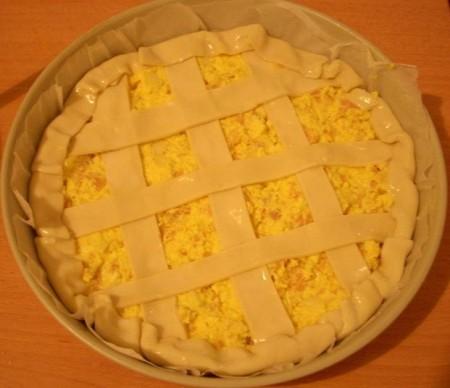 Crostata gialla alla ricotta e scamorza affumicata