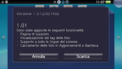 Playstation Vita : patch 1.01 per l'applicazione Facebook