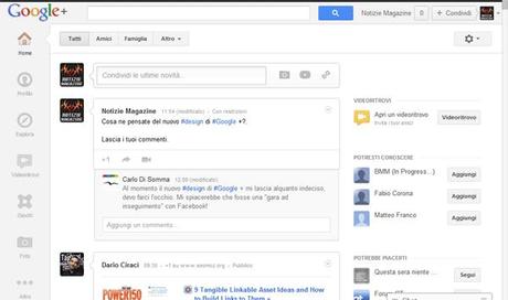 Il Nuovo Design Di Google+ : Vediamo Quali Sono Le Novità