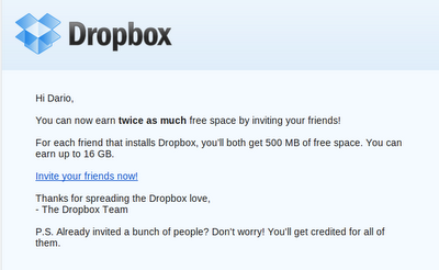 Dropbox raddoppia i premi
