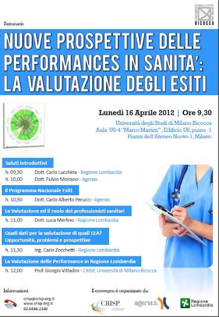 SEMINARIO SULLE PERFORMANCE SANITARIE