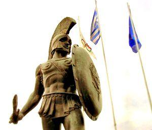 Statue of Spartan king Leonidas I, erected by ...