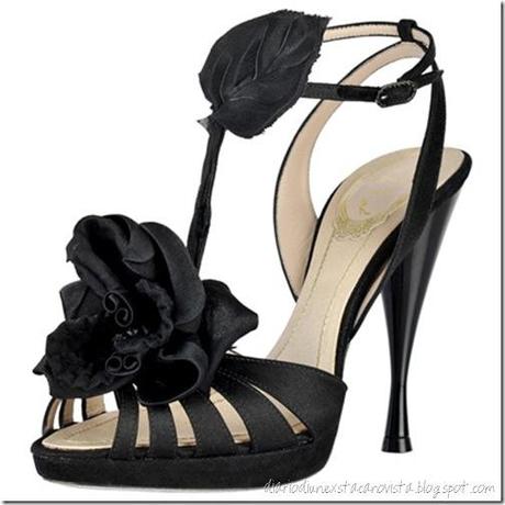 rene caovilla black satin sandal