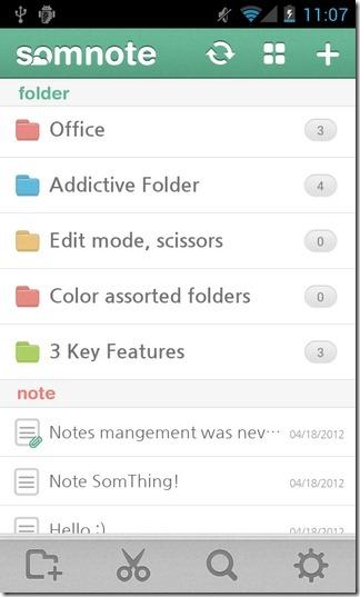 SomNote Android iOS List View SomNote, prendere note e sincronizzarle in Cloud su Android & iPhone