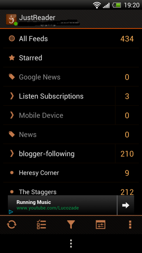 JustReader Dark Theme 550x977 JustReader, un ottimo Feed Reader gratuito e leggero per Android