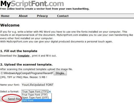 MyScriptFont.com 1 Usare la Propria Calligrafia come Font per Windows [Guida]