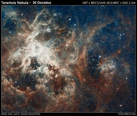 La Nebulosa Tarantola per il 21° compleanno di Hubble Space Telescope