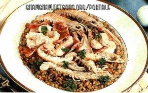 Scampi con lenticchie