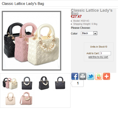 For less than 40 euros Lady Dior, Proenza, Celine, Dufflel Bag or Jeffrey Campbell
