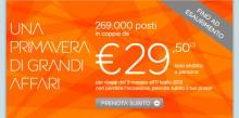 easyJet: 269.000 posti da 29,50€ in coppia