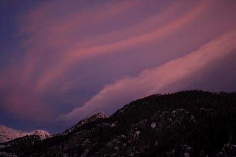 pink and blue Monte Rosa - the special sunset in Champolu