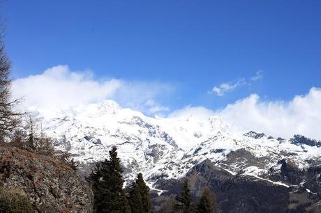 pink and blue Monte Rosa - the special sunset in Champolu